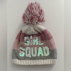 The Children’s Place “Girl Squad” Knit Pom Beanie Hat – Size L/XL